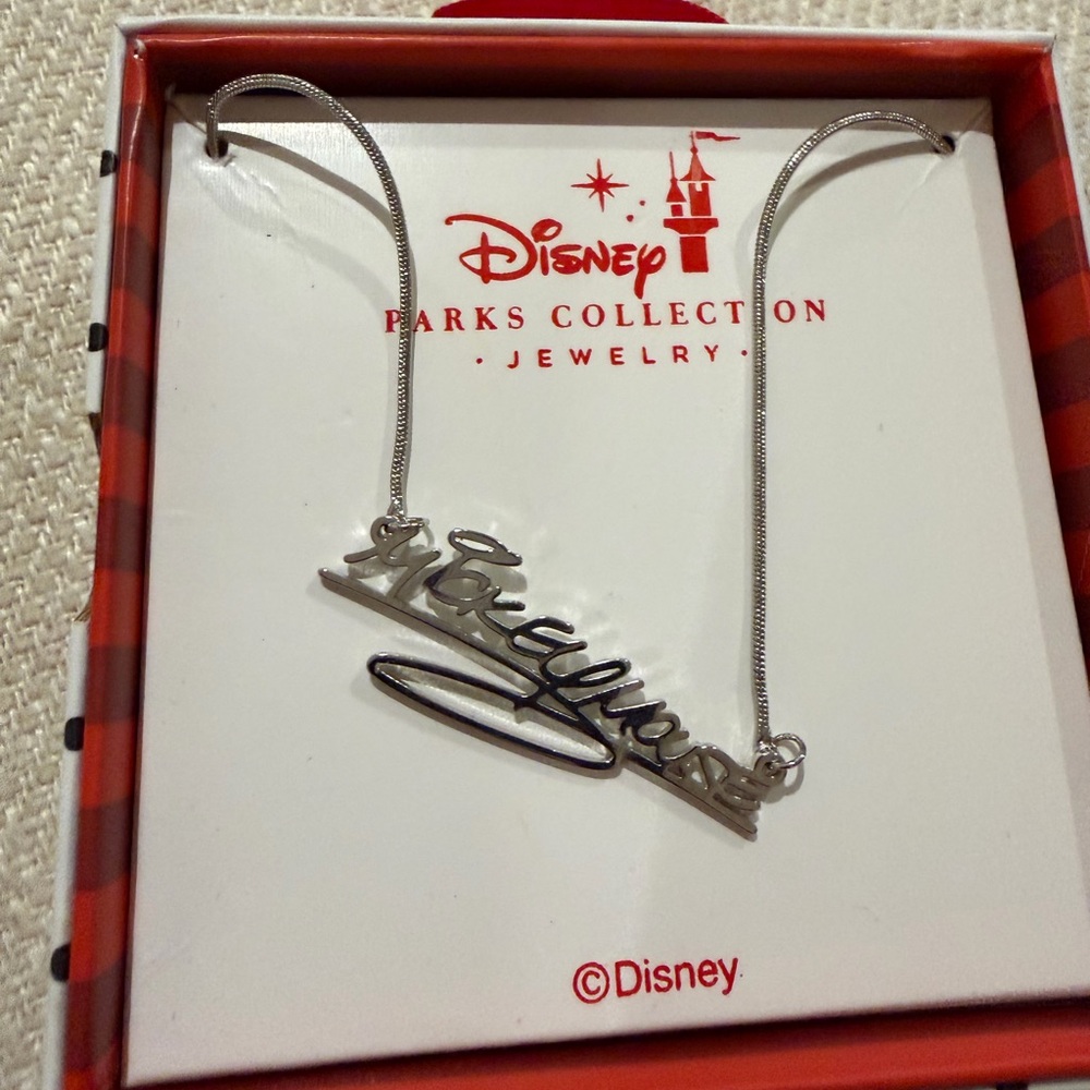 Disney Silver Mickey Mouse autograph Necklace